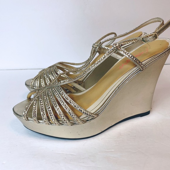 Caparros Bristol Gold OpenToe Wedge Heel - Picture 3 of 16